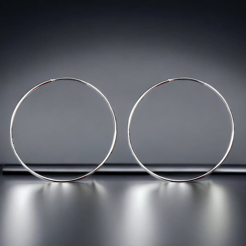 Pure Eleganz: 925 Sterling Silber XL Kreolen im Minimalistischen Design – Kreiert für zeitlose Schönheit.