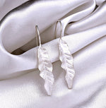 Long Leaves Earrings-925 Sterling Silver Earrings-Elegant Naturschmuck-OHR925-122