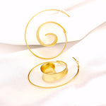 Gold Spiral Earrings - 925 Sterling Gold Gold Plated Creole Luxurious Elegant Earrings Ear925-70