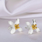 925 silver stud earrings Lilies - Ear925-41
