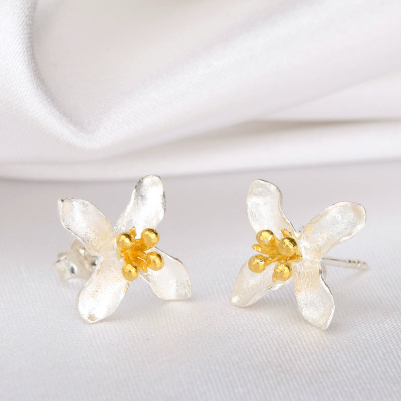 925 silver stud earrings Lilies - Ear925-41