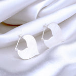 Minimalist Drop Earrings - 925 Sterling Silver Brushed Sultan 1001 Night Arab Style Ear925-87