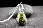 925 Genuine Moss + Earth Silver Chain with Swallow - K925-29