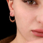 925 Rose Gold Plated Gypsy Hoop Earrings - OHR925-113