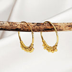 925 Sterling Gold Plated Gyspy Hoop Earrings - OHR925-126