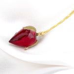 925 Sterling Silver Gold Plated Chain "Real Red Rosenknoss"