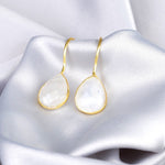 925 sterling gilded moonstone earrings