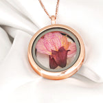 Japanese sakura medallion - 925 sterling rosegold gold plated chain Sakura pendant - K925-11