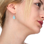 Aquamarin Earrings - 925 Sterling Silver Luxurious Gem Earrings - Ear925-105