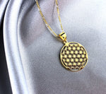 925 sterling gilded chain flower of life