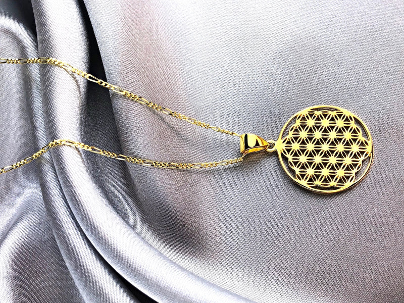 925 sterling gilded chain flower of life