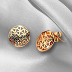 925 Rosegold Gilded Stud Earrings Flower of Life - Ear925-83
