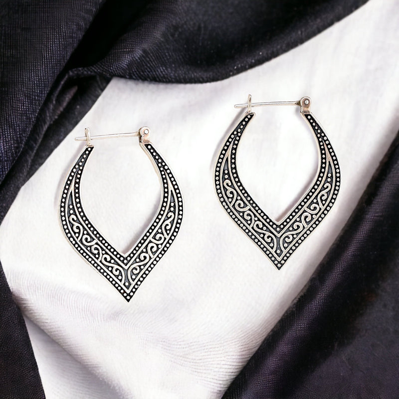 Casablanca Oriental Creolen -925 Sterling Silver Ornament Earrings OHR925-66