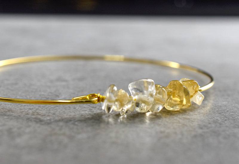 Bangle gold plated with citrine