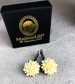 Chrysanthemum earrings in vintage style