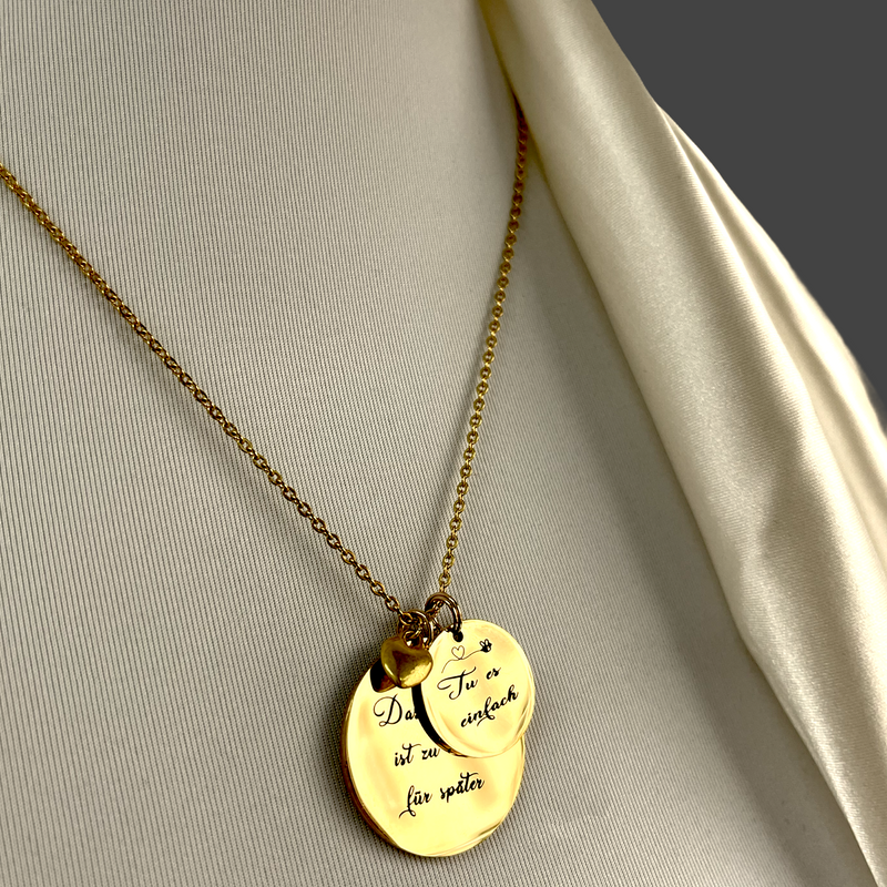 Customizable gold-plated stainless steel chain with heart VIK-93