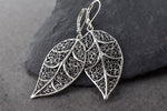 Antique leaves XL earrings - elegant gift idea for nature lovers and garden friends - vinohr-28