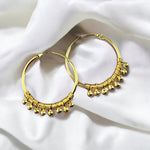 925 Sterling Gold Plated Gyspy Hoop Earrings - OHR925-126