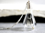 Pustflumen Seeds Drop Pendant Necklace - 925 Sterling Silver Botany Minimalist Chain - K925-22