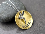 Fortunately engraving chain with fairy pendant - 925 sterling silver lucky charms engraved chain - K925-91