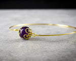Amethyst Gold Bracelet - Gold Plated Minimalist Gem Aura Jewelry Retars 21