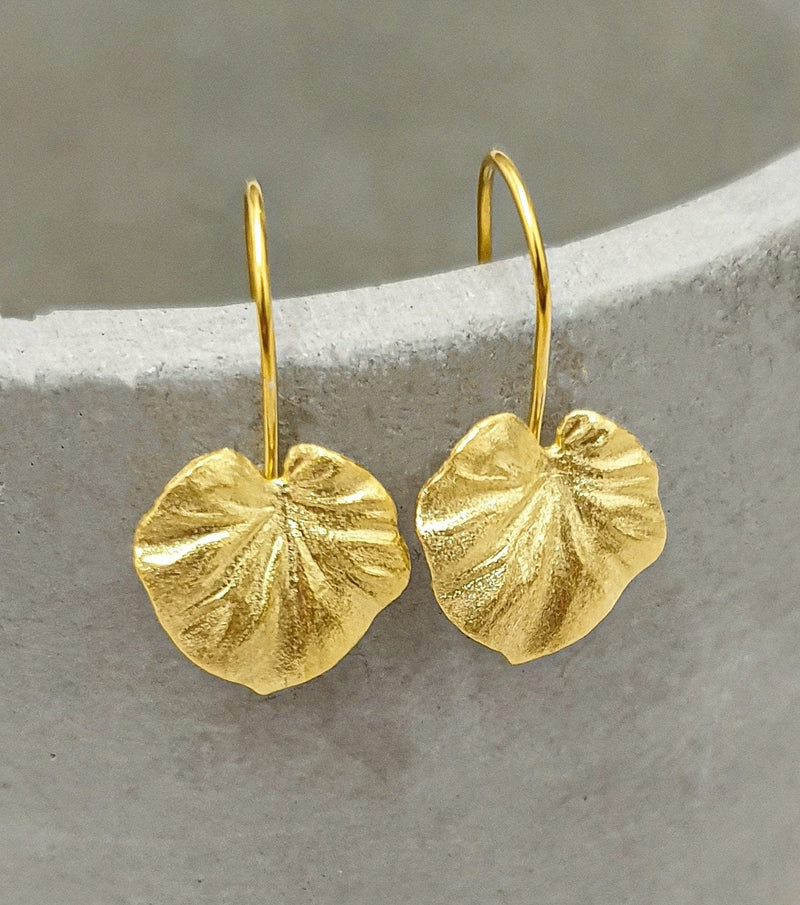 Tropical Earrings 925 Sterling Gold Gold Golden Monster Sheet Earrings OHR925-23