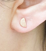 Halfmoon Mini Earrings-925 Rosegold Vergoldete Minimalist Earrings-OHR925-39