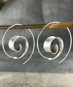 Spiral 925 Sterling Silver Earrings - Boho Tribal Elegant Jewelry - Ear925-82