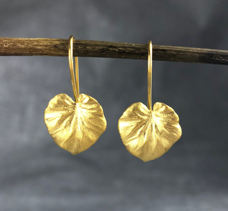 Tropical Earrings 925 Sterling Gold Gold Golden Monster Sheet Earrings OHR925-23