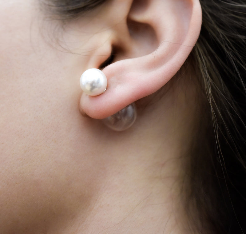 Double Ear Plugs Beads and Pusteblumen-Elegant Terrarium Botanical Ear Studs-VINOHR-62