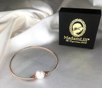 Freshwater Pearl Bangle - Rosegold Gold Plated Real Pearl Bridal Bridesmaid Wedding Bridal Jewelry - Retremm-19
