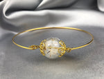 Dandelion Pust Floral Bangle - Gold Gold Plated Terarrium Jewelry - Retar-15