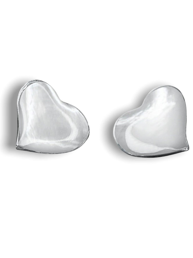 Heart-shaped mother-of-pearl earrings out of 925 sterling silver-OHR925-94