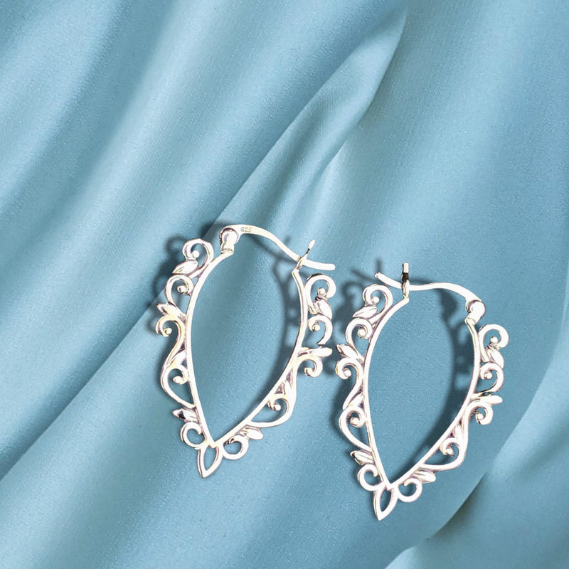 Aura Ornament Earrings - 925 Sterling Silver Oriental Fairytale Earrings - Ear925-62