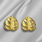 Monstera Leaf Earrings-925 Gold Gold plated Exotic Leaves Earrings-OHR925-76