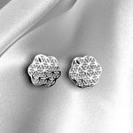 Flower of Life Mini Ear Studs - 925 Sterling Silver - OHR925-37