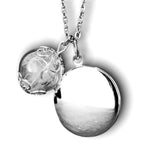 Customizable Pust Flowers Medallion Chain with Photoservice - Silver Plated - VIK-123