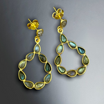Multi Labradorite Gemstone Earrings - 925 sterling gilded luxurious gemstone jewelry - Ear925-100
