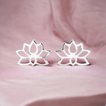 Mini 925 Sterling Silver Stud Earrings Lotus