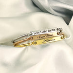 Personalized Stainless Steel Bracelet - Engraving - Gold Color - RETARM-16