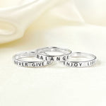 Love The Journey Ring - 925 Sterling Silver Engraving Stamp Finger Ring - RG925-55
