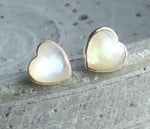 Mini 925 Sterling Silver Pearl Stud Earrings Heart
