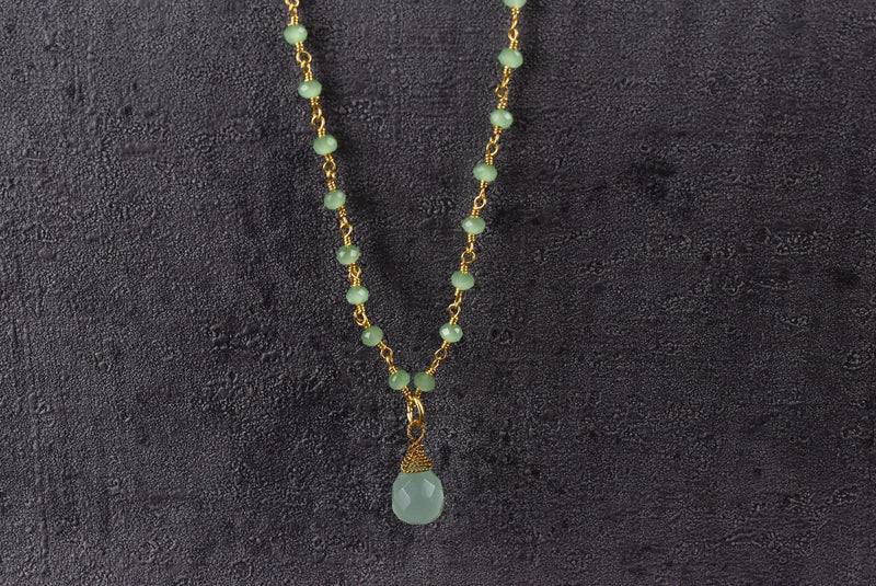 Gemstone chain with peridot drops