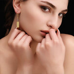 Labradorite Gemstone Earrings - 925 Sterling Gold Gold Plated Gemstone Jewelry - Ear925-123