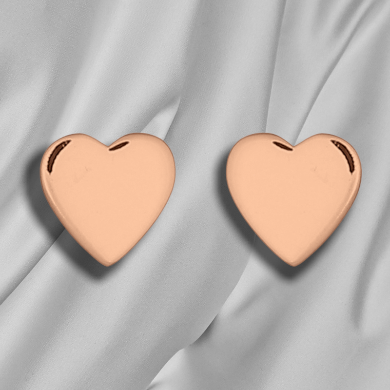 925 Sterling Rosegold Gilded Studs "Mini Hearts" - Ear925-28
