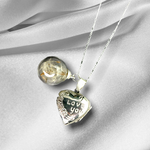 925 Silver Echte Pusteblumen Chain mit Herz-Medaillon "I love you"-K925-101