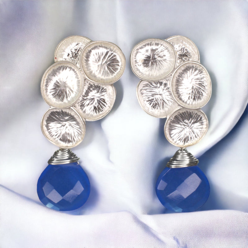 Gemstone Earrings with Chalcedon "Raindrops"