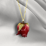 925 Sterling Silver Gold Plated Chain "Genuine Red Rose"