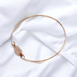 Rose Quartz Bangle - Rosegold Gold-Plated Minimalist Gemstone Jewelry - Retars 51