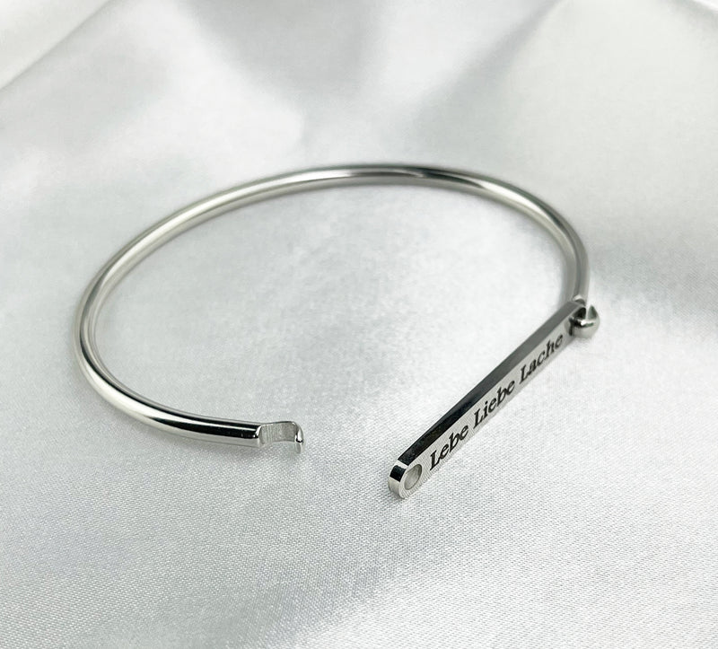 Amazon.com: Personalized Sterling Silver Cuff Bracelet - Skinny Bangle - Engraved  Silver Cuff - Bridesmaid Jewelry. Inspirational Quote Cuff Bracelet. narrow  bracelet. Personalized Silver Cuff. Gift for her : Handmade Products